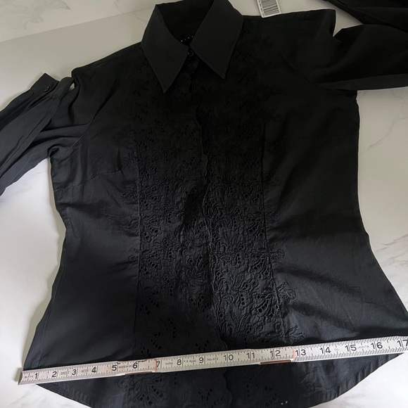 Sisley black blouse, size M, fits like a small ( see measurements ) - Picture 9 of 15